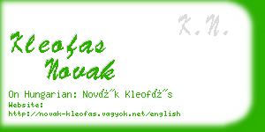kleofas novak business card